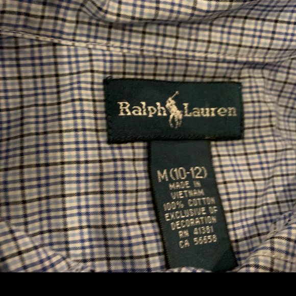 Two Ralph Lauren Boys Button Down Shirt Size 10-12 - Picture 3 of 4